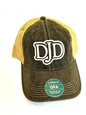 NWT Legacy Distressed Black DJD Embroidered Trucker Hat Adjustable baseball cap